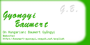 gyongyi baumert business card